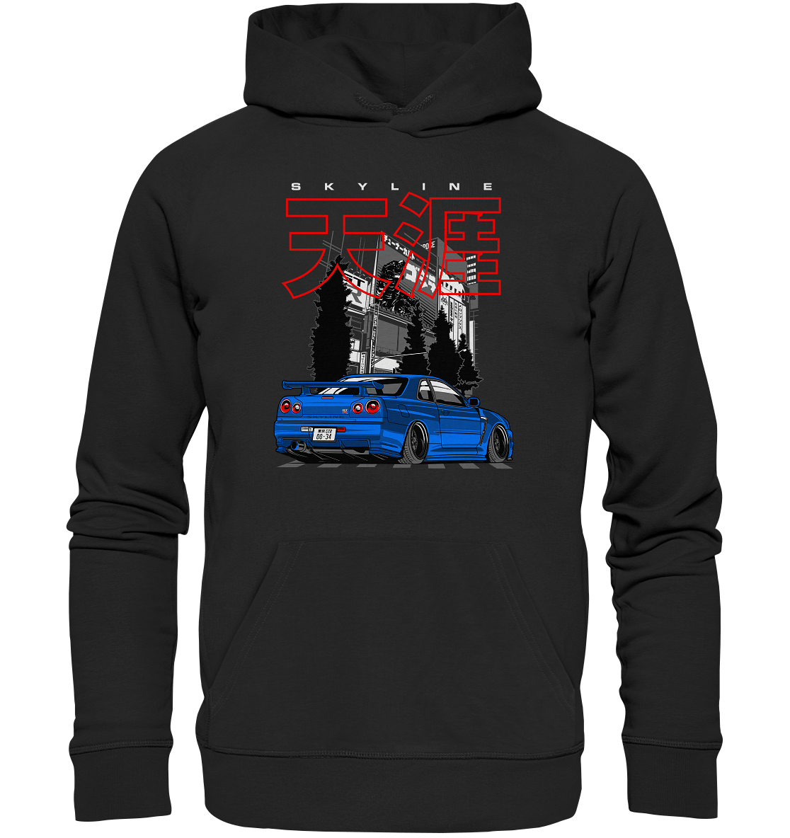 Stanced Skyline R34 GT-R - Premium Unisex Hoodie - MotoMerch.de
