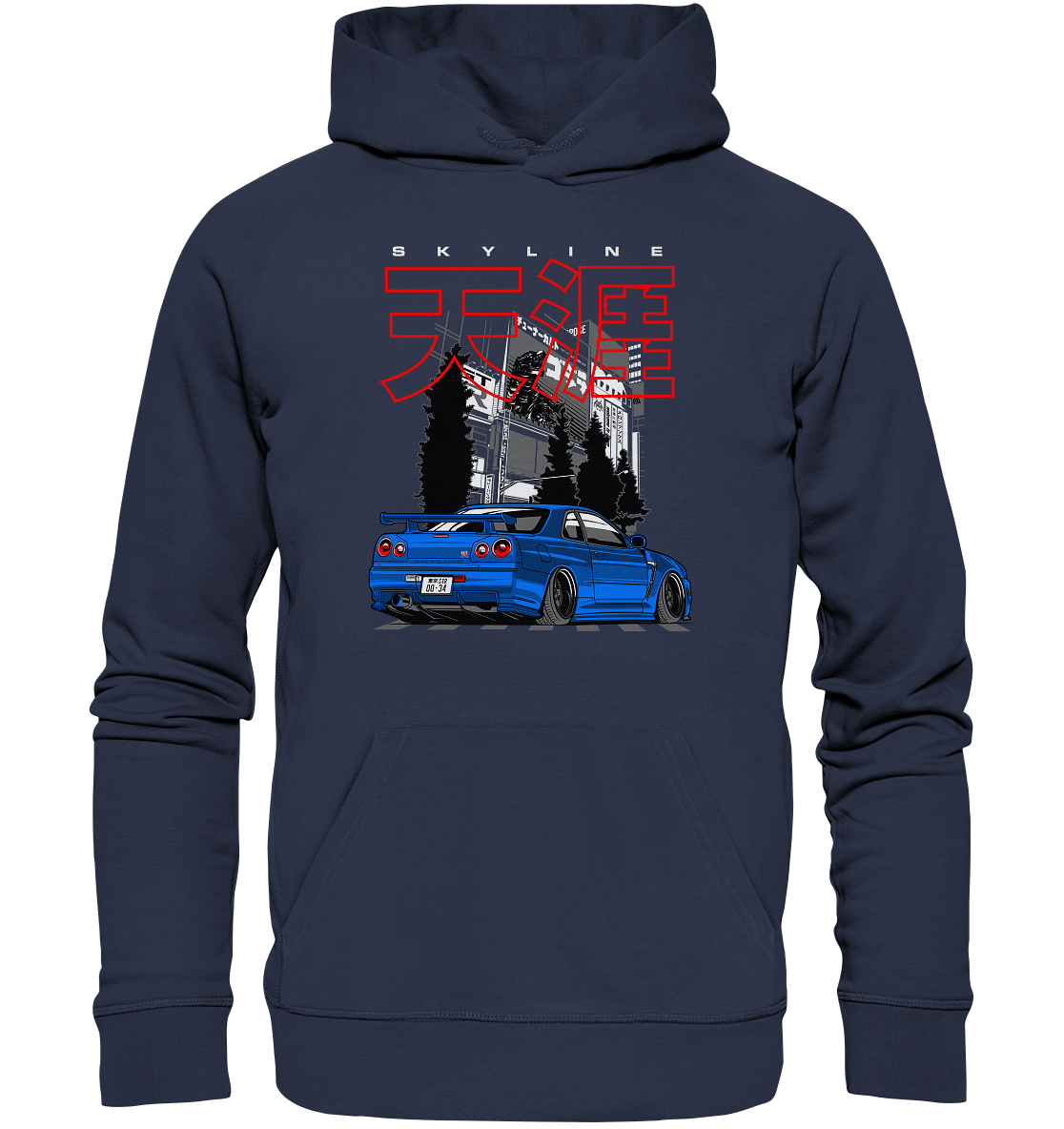Stanced Skyline R34 GT-R - Premium Unisex Hoodie - MotoMerch.de