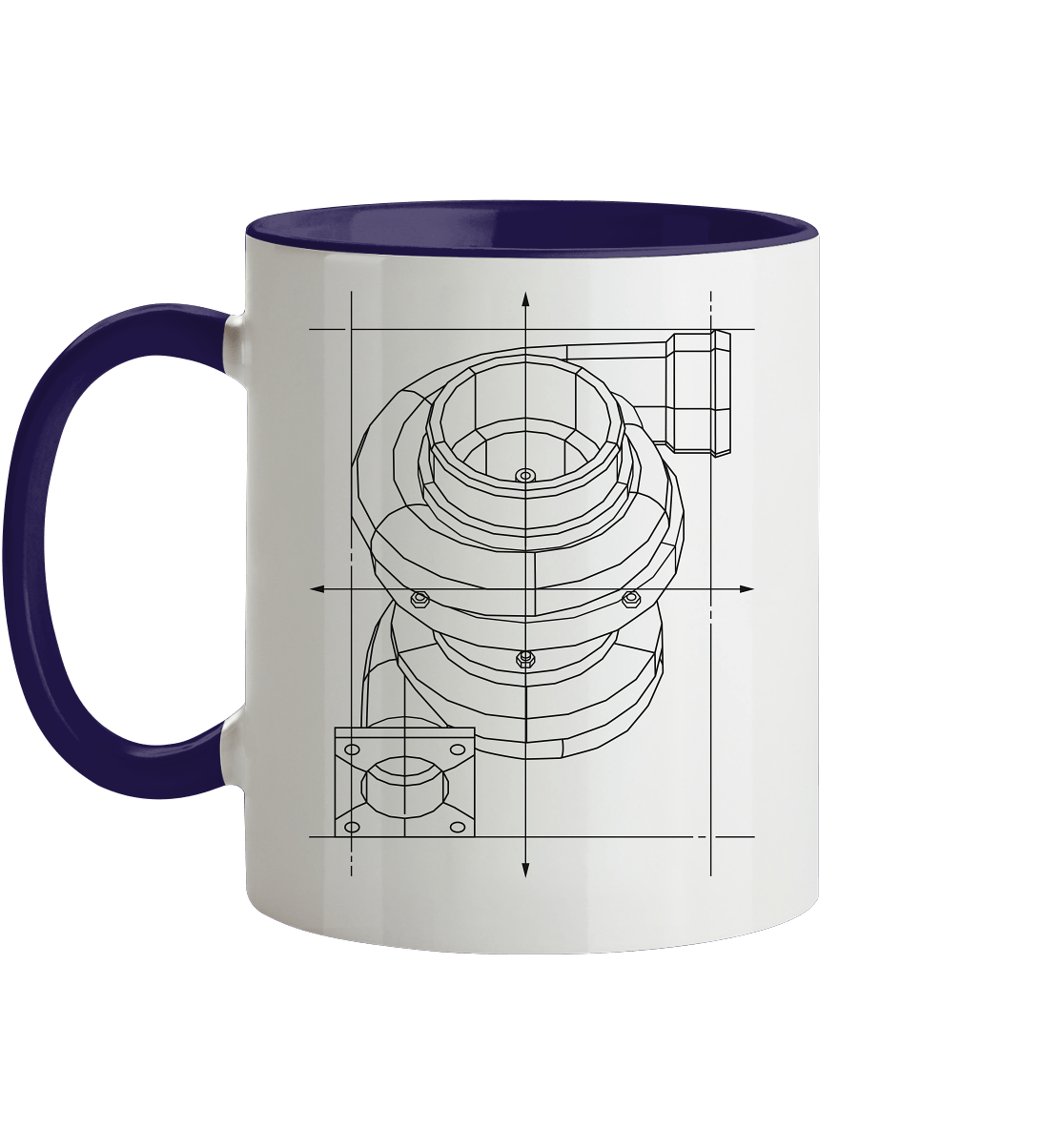Turbo dunkel - Tasse zweifarbig - MotoMerch.de