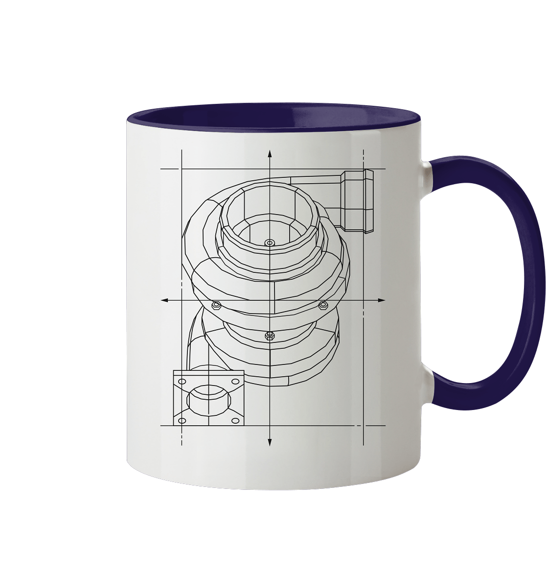 Turbo dunkel - Tasse zweifarbig - MotoMerch.de