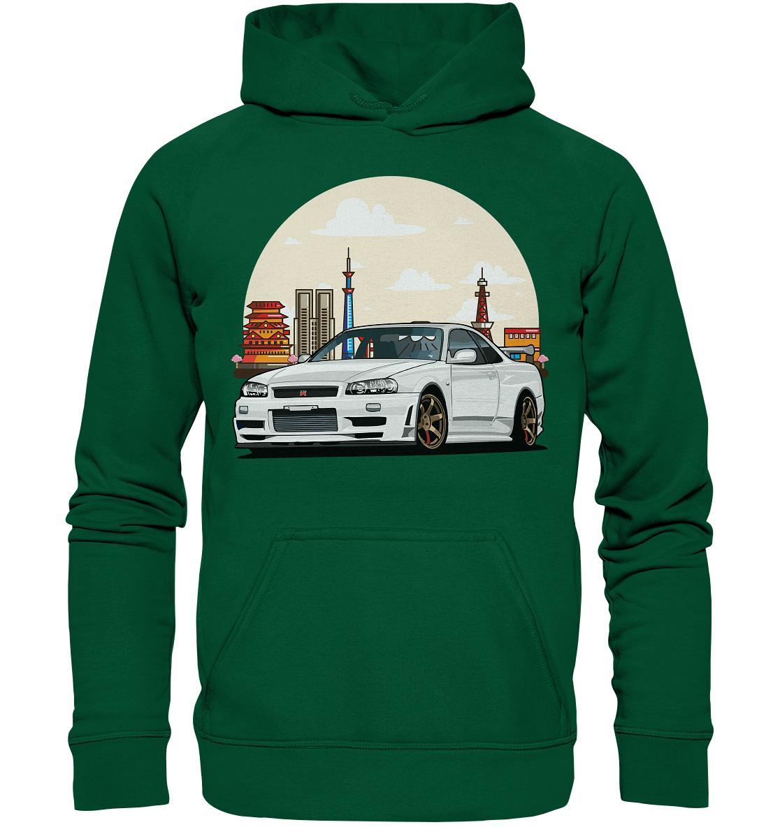 White R34 GTR - Basic Unisex Hoodie - MotoMerch.de