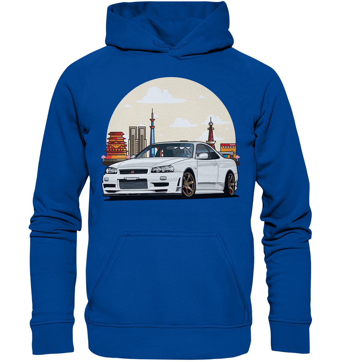 White R34 GTR - Basic Unisex Hoodie - MotoMerch.de