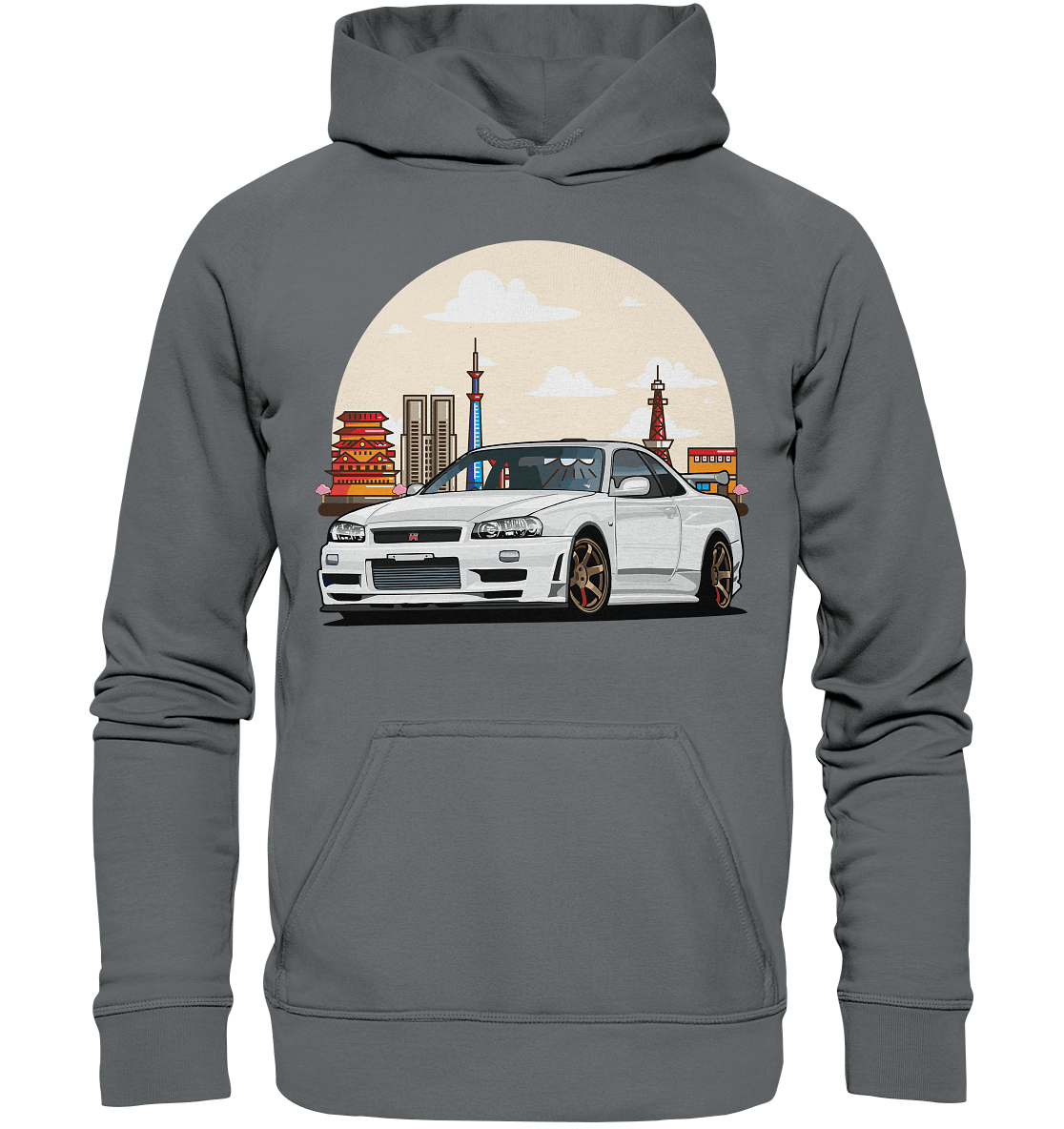 White R34 GTR - Basic Unisex Hoodie - MotoMerch.de