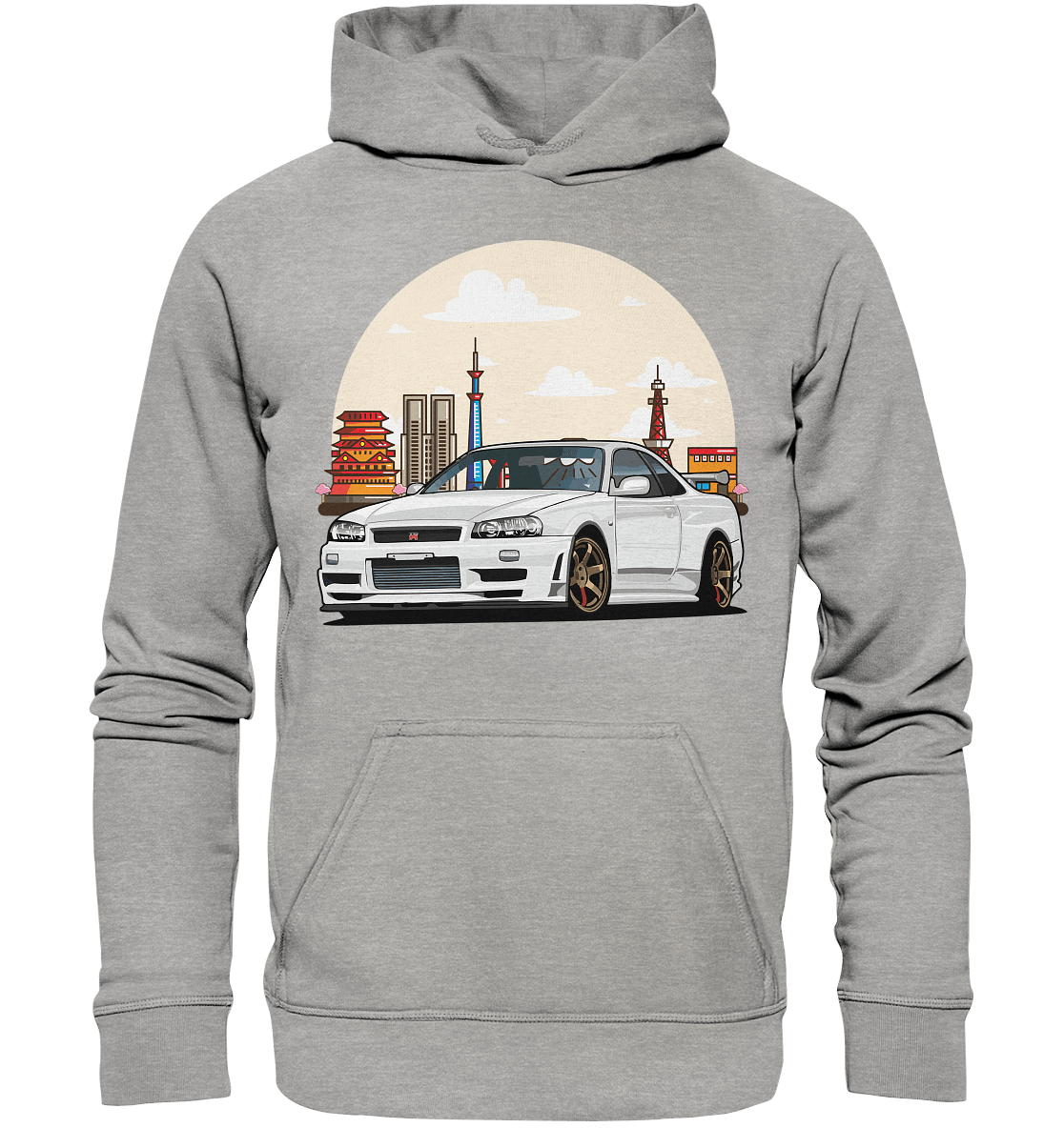White R34 GTR - Basic Unisex Hoodie - MotoMerch.de