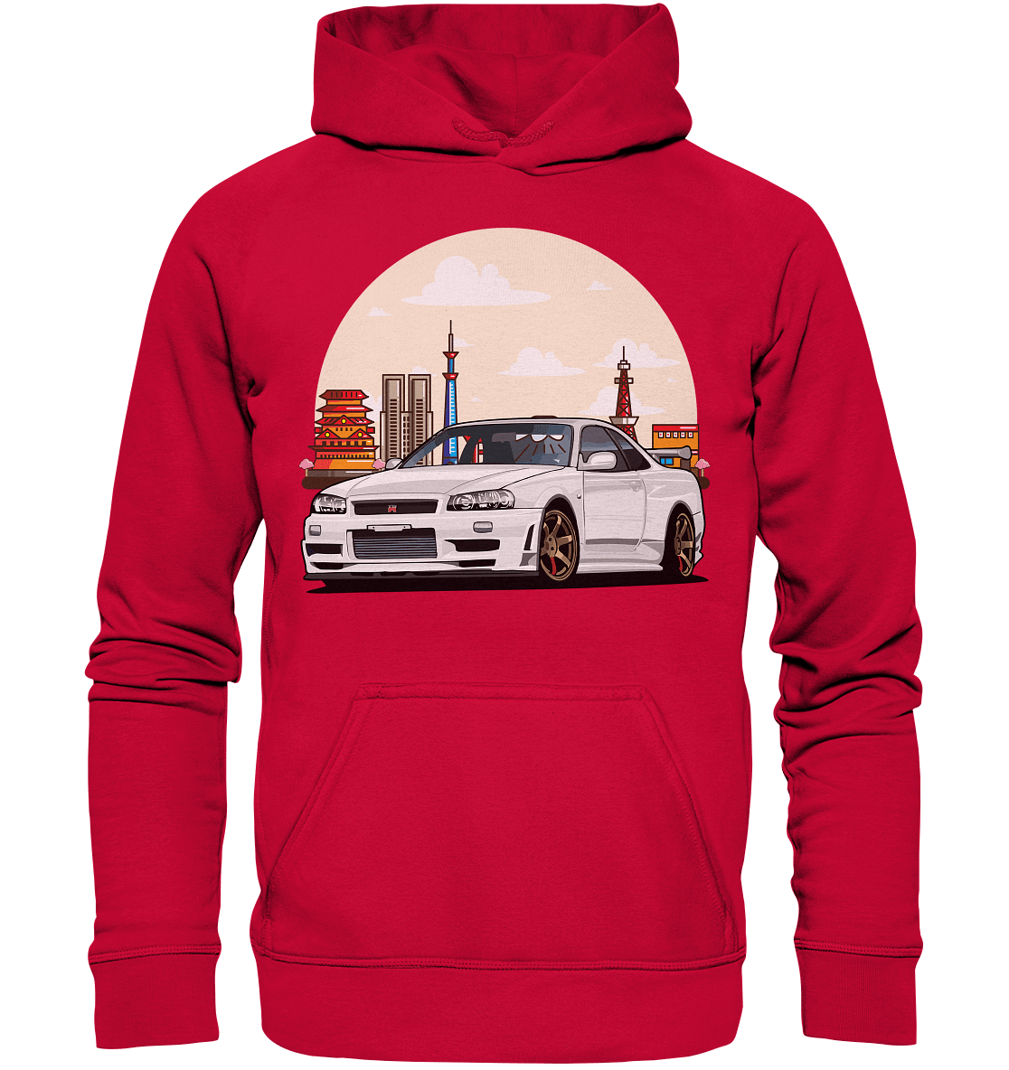 White R34 GTR - Basic Unisex Hoodie - MotoMerch.de
