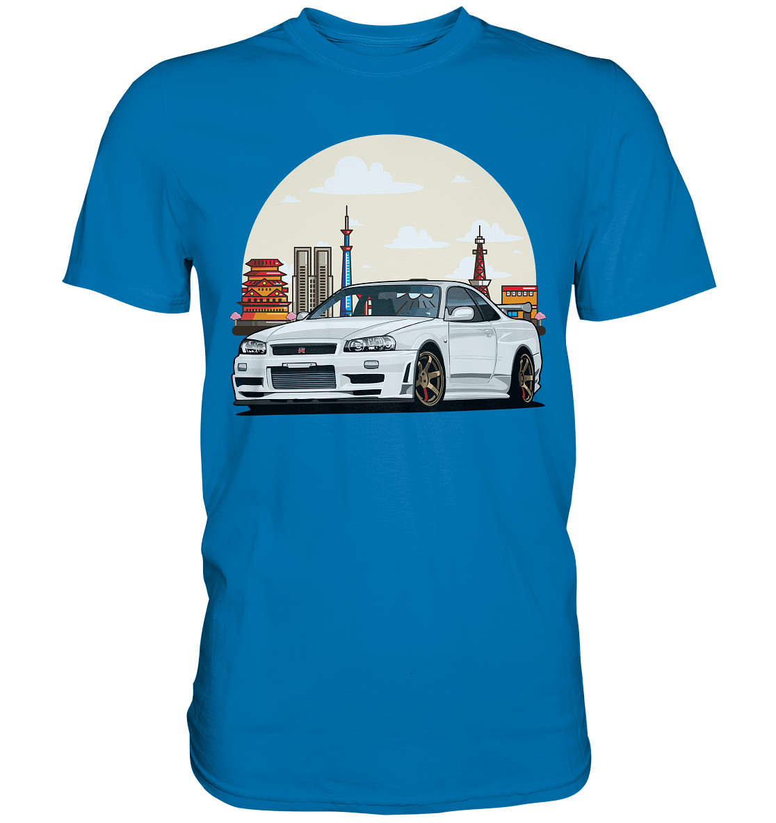 White R34 GTR - Premium Shirt - MotoMerch.de