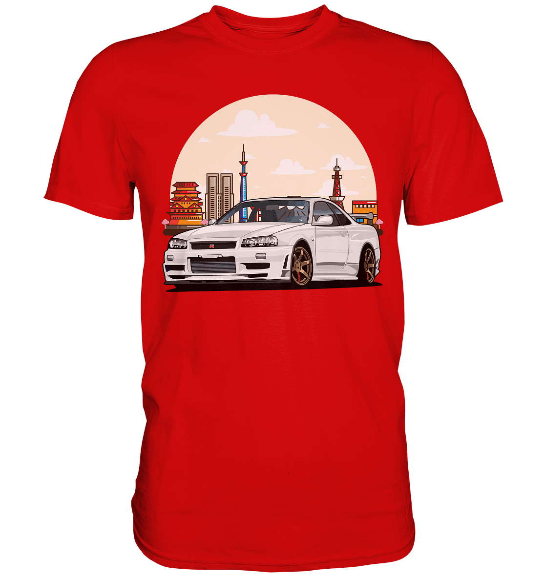 White R34 GTR - Premium Shirt - MotoMerch.de