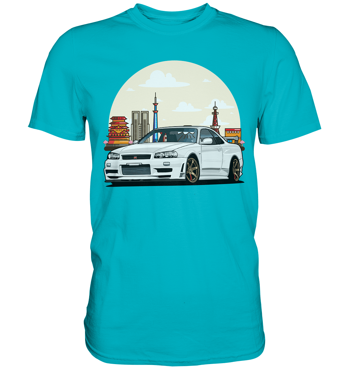 White R34 GTR - Premium Shirt - MotoMerch.de