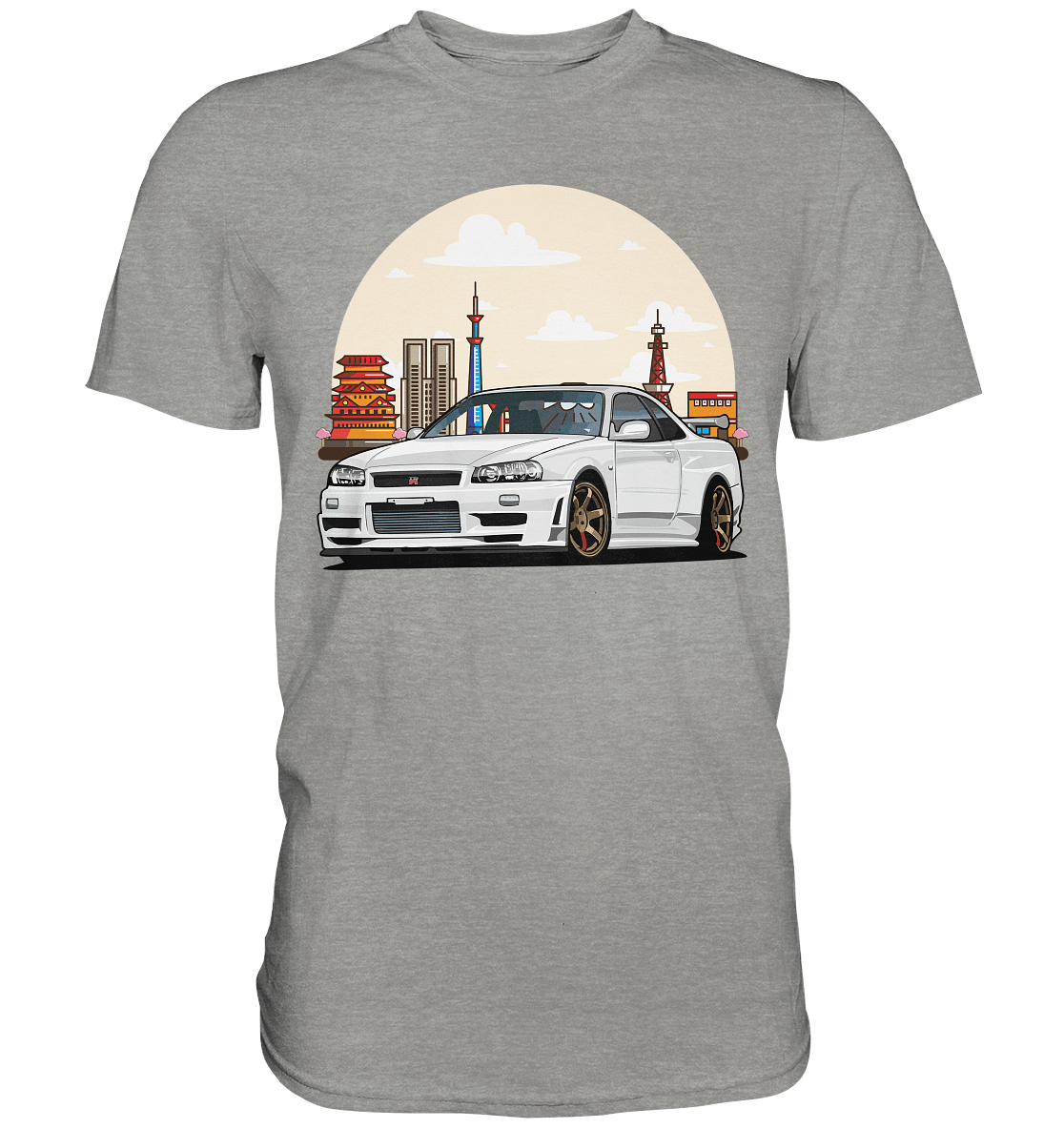 White R34 GTR - Premium Shirt - MotoMerch.de