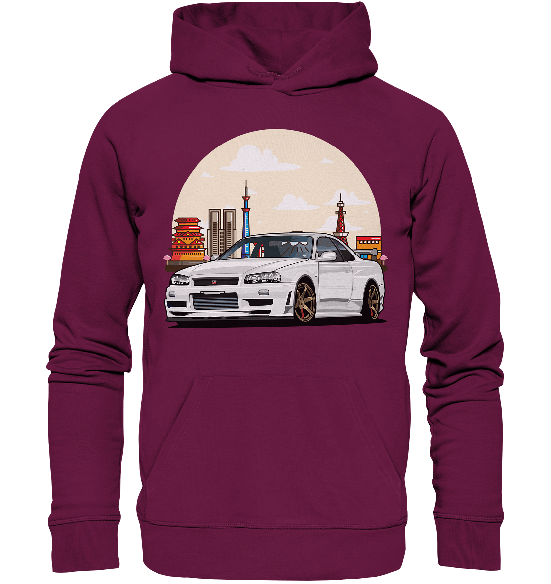 White R34 GTR - Premium Unisex Hoodie - MotoMerch.de