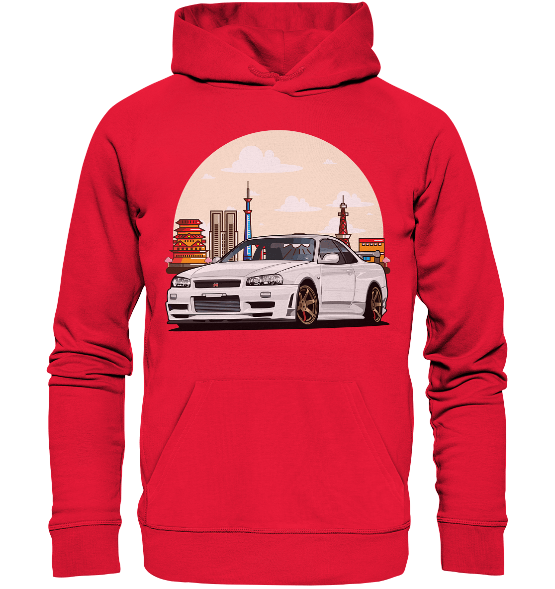 White R34 GTR - Premium Unisex Hoodie - MotoMerch.de