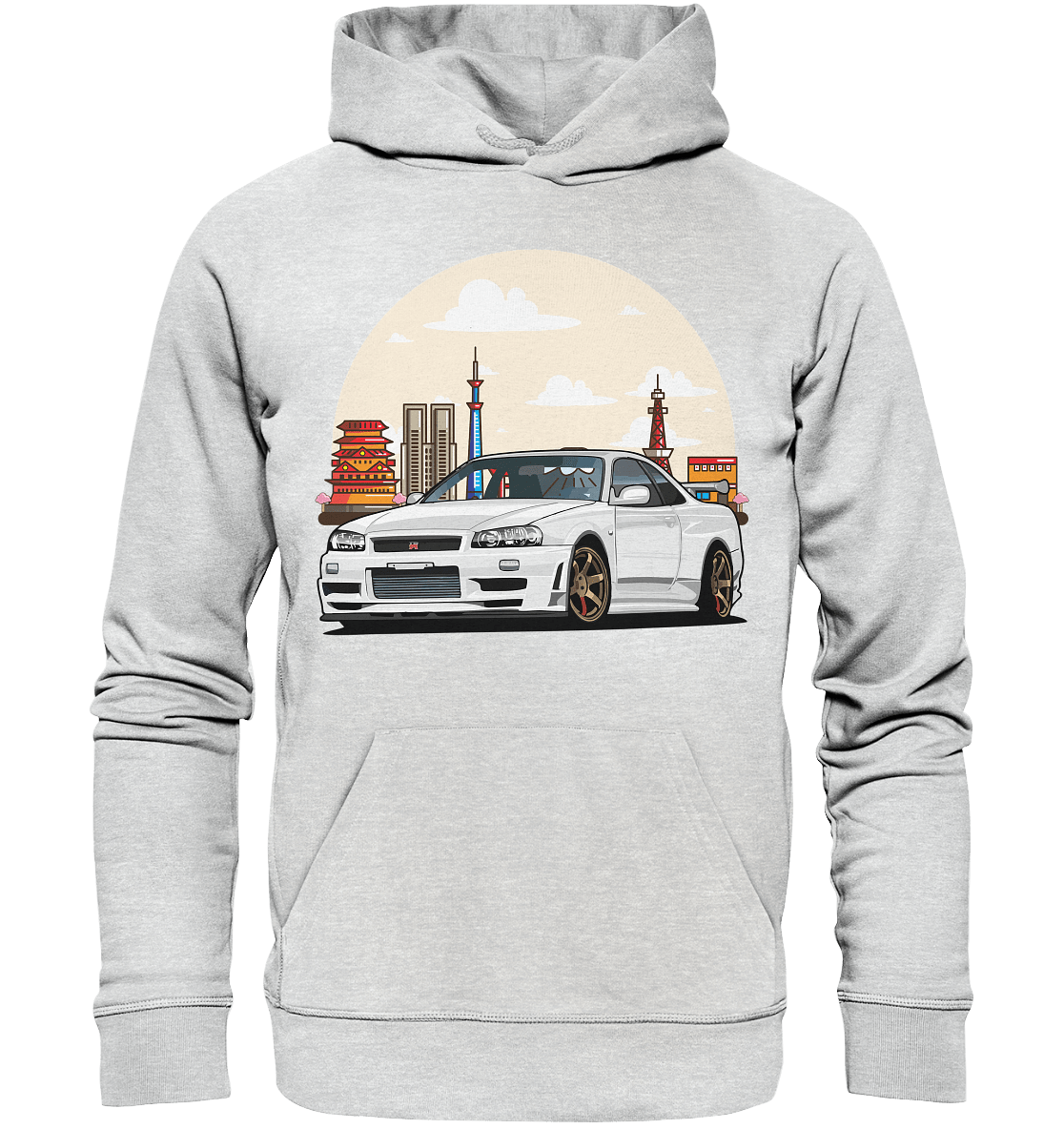 White R34 GTR - Premium Unisex Hoodie - MotoMerch.de