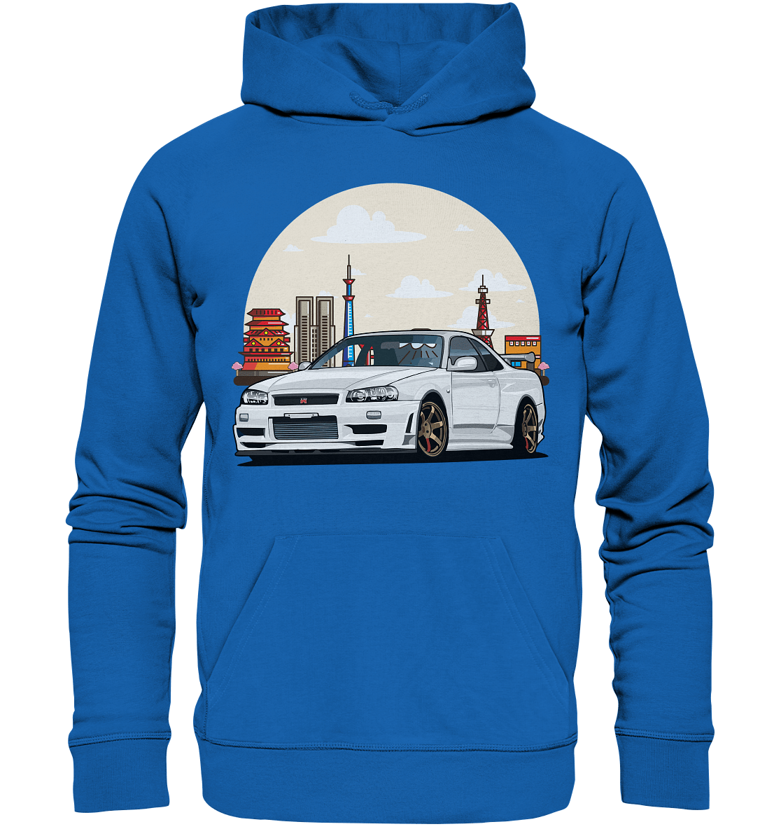 White R34 GTR - Premium Unisex Hoodie - MotoMerch.de