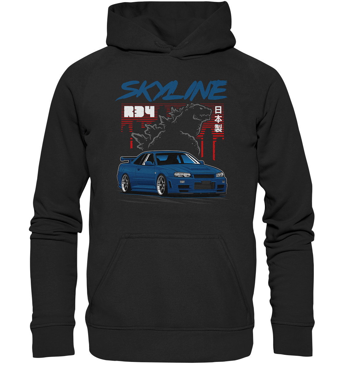 Zilla R34 GT-R - Basic Unisex Hoodie XL - MotoMerch.de