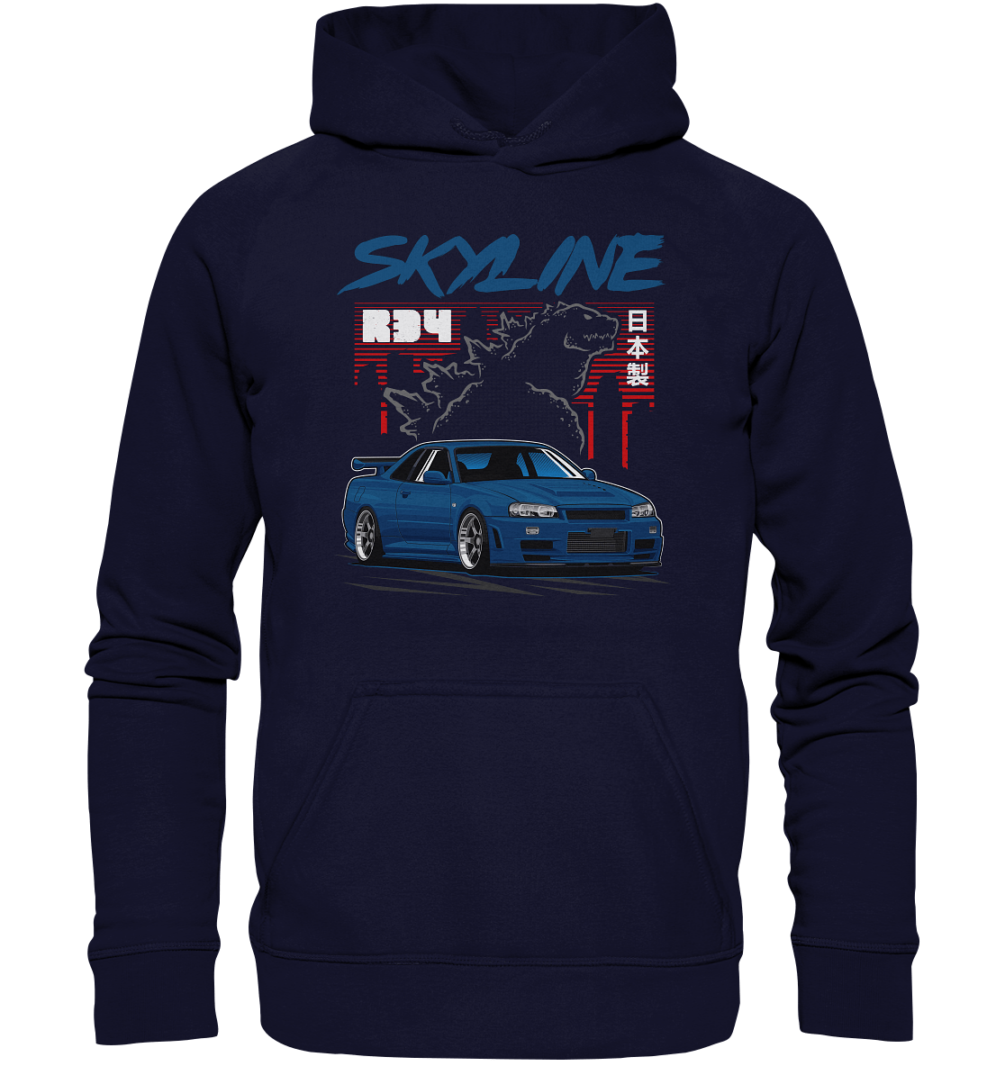 Zilla R34 GT-R - Basic Unisex Hoodie XL - MotoMerch.de
