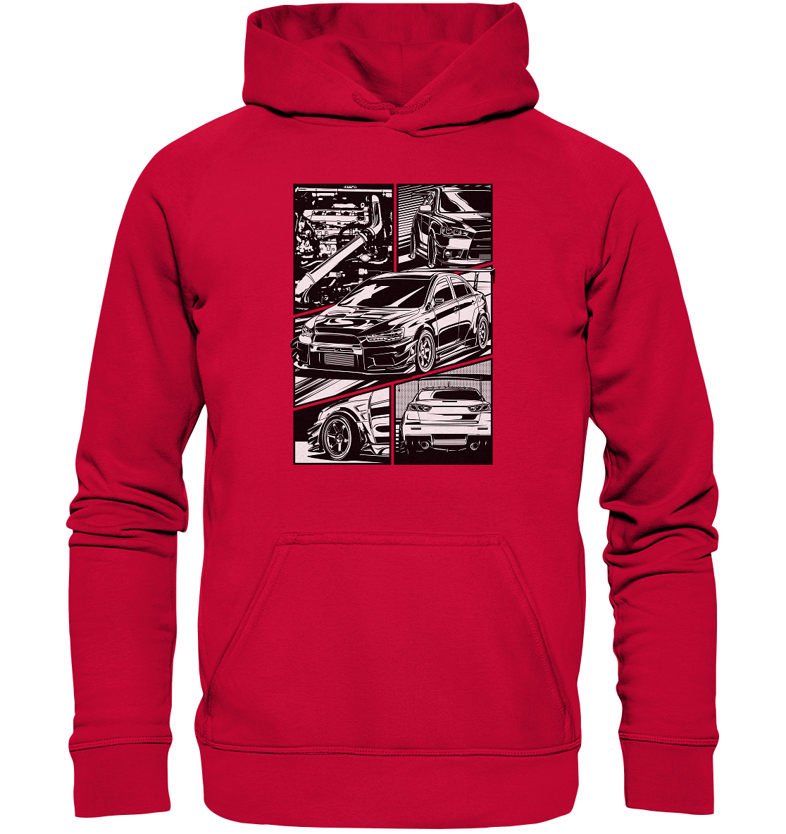 black and white Lancer Evo X - Basic Unisex Hoodie - MotoMerch.de