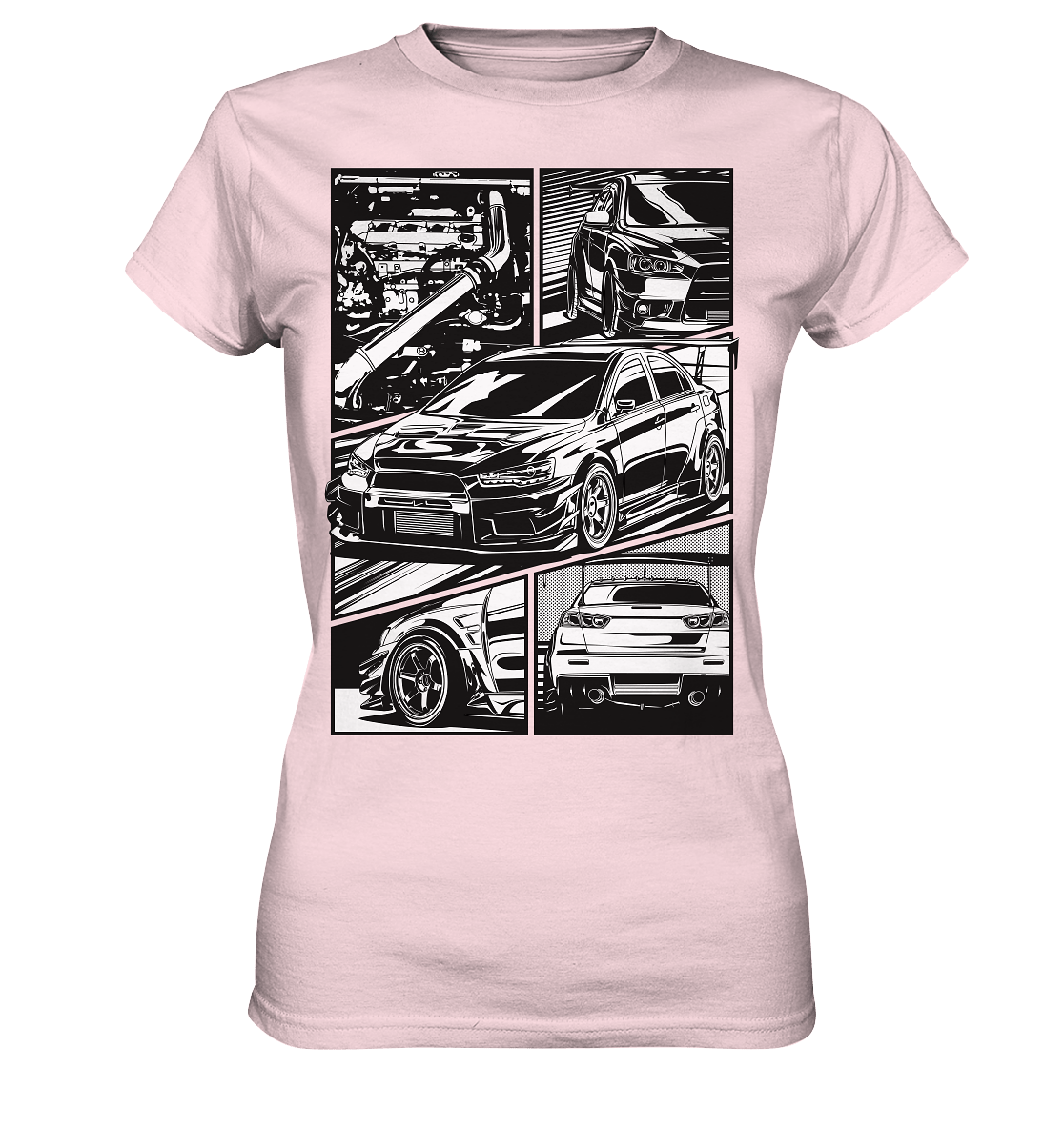 black and white Lancer Evo X - Ladies Premium Shirt - MotoMerch.de