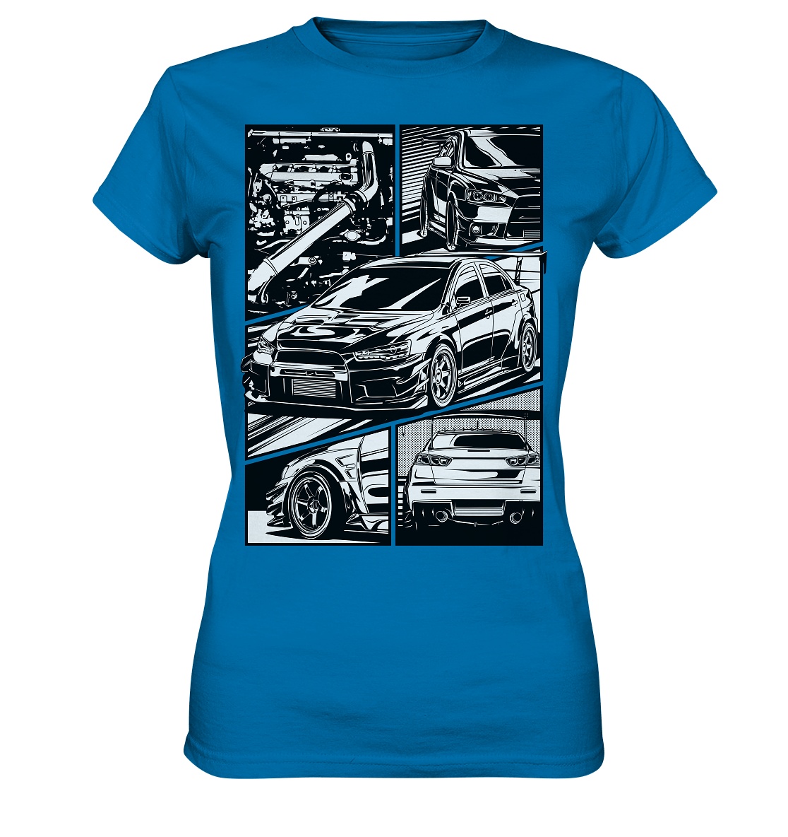 black and white Lancer Evo X - Ladies Premium Shirt - MotoMerch.de