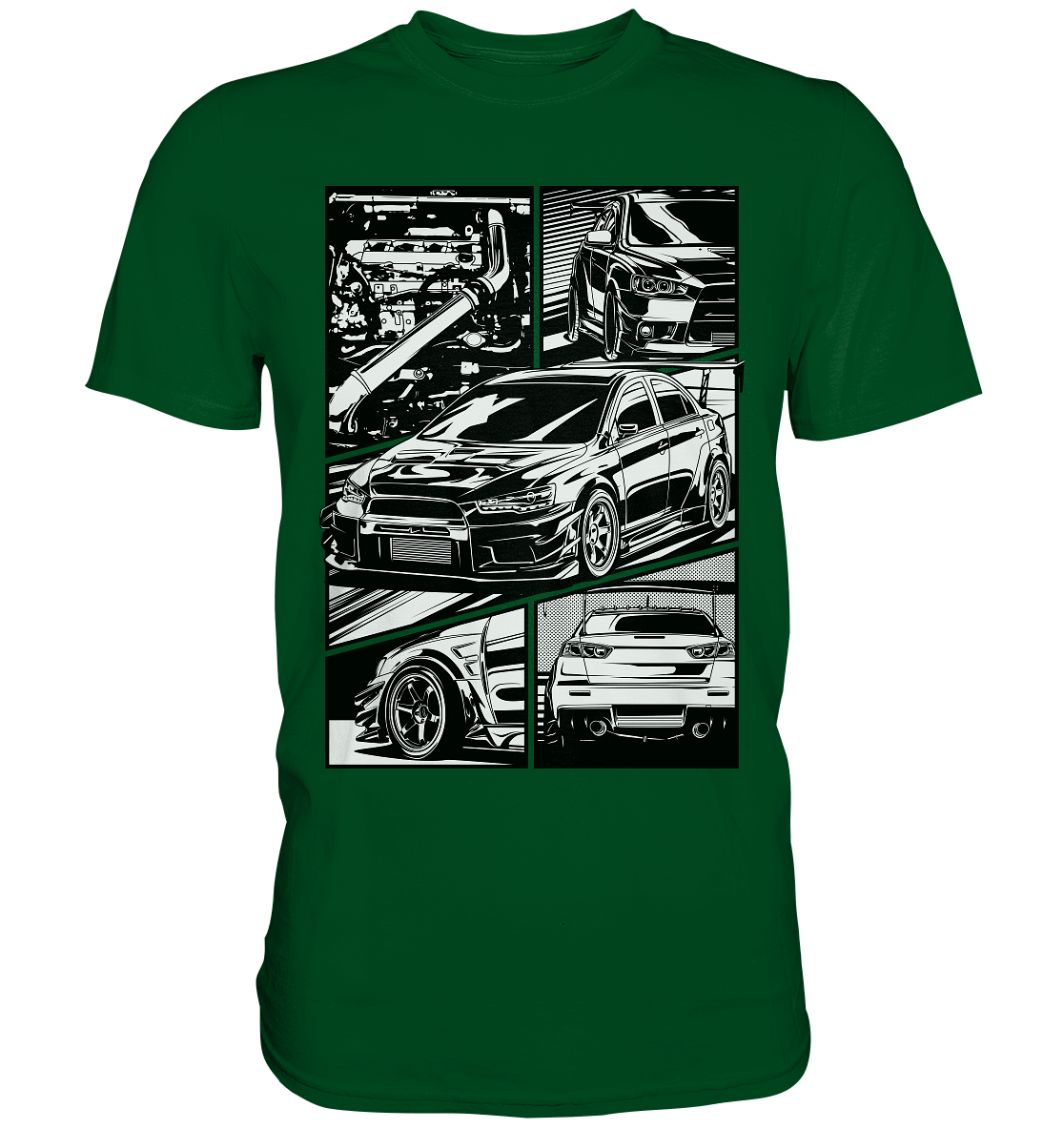 black and white Lancer Evo X - Premium Shirt - MotoMerch.de