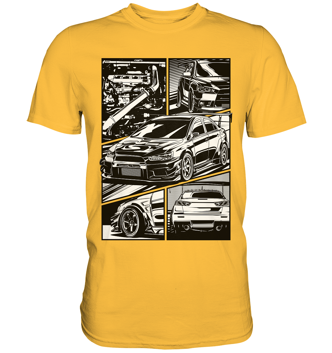 black and white Lancer Evo X - Premium Shirt - MotoMerch.de