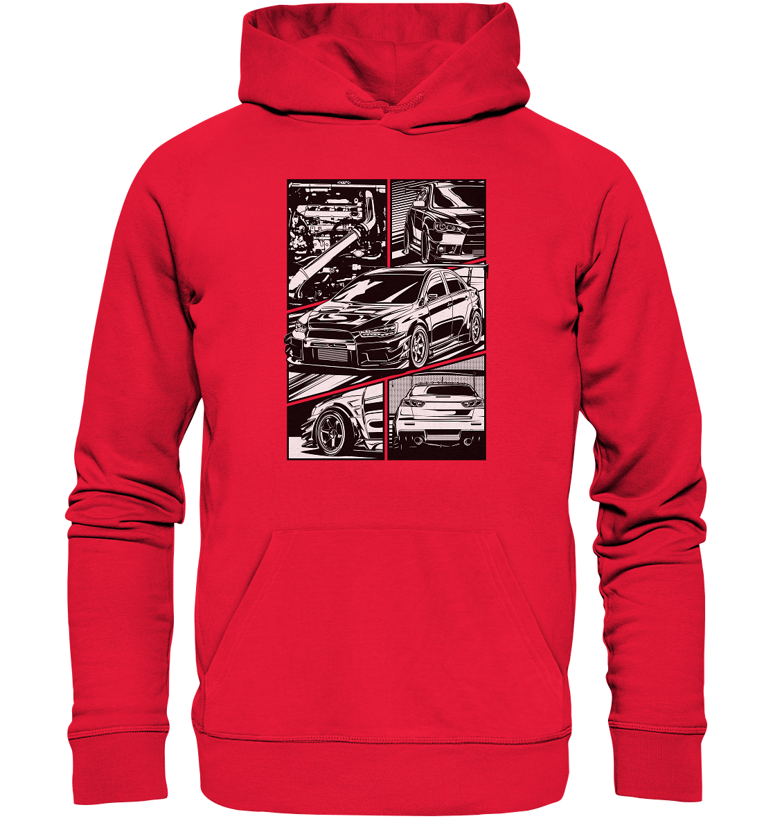 black and white Lancer Evo X - Premium Unisex Hoodie - MotoMerch.de