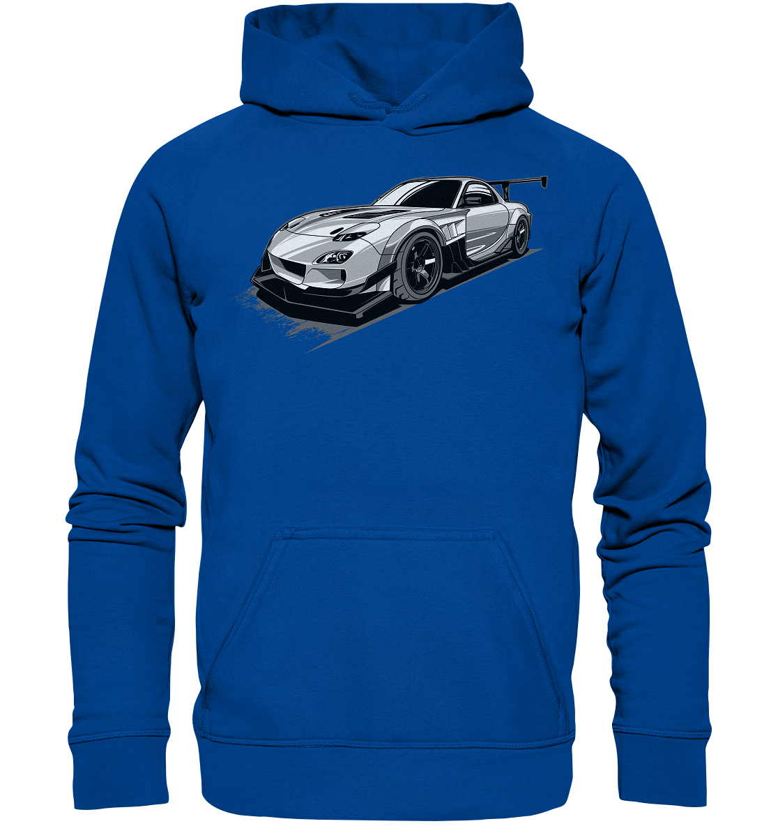 black and white Mazda Rx-7 - Basic Unisex Hoodie - MotoMerch.de