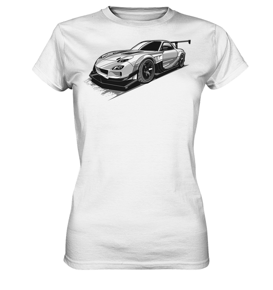 black and white Mazda Rx-7 - Ladies Premium Shirt - MotoMerch.de