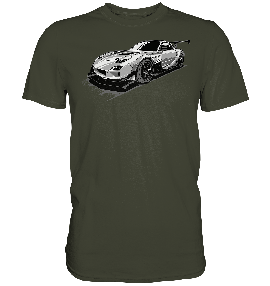 black and white Mazda Rx-7 - Premium Shirt - MotoMerch.de
