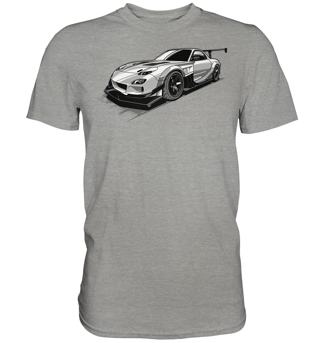 black and white Mazda Rx-7 - Premium Shirt - MotoMerch.de