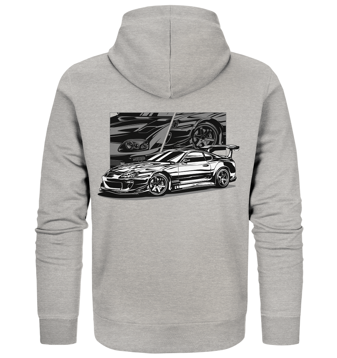 Black and White Supra MK4 - Organic Zipper - MotoMerch.de