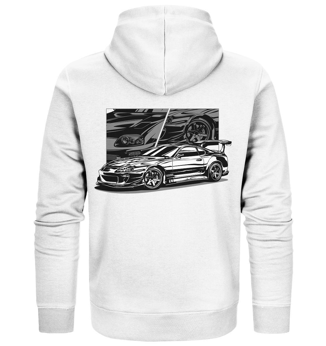 Black and White Supra MK4 - Organic Zipper - MotoMerch.de