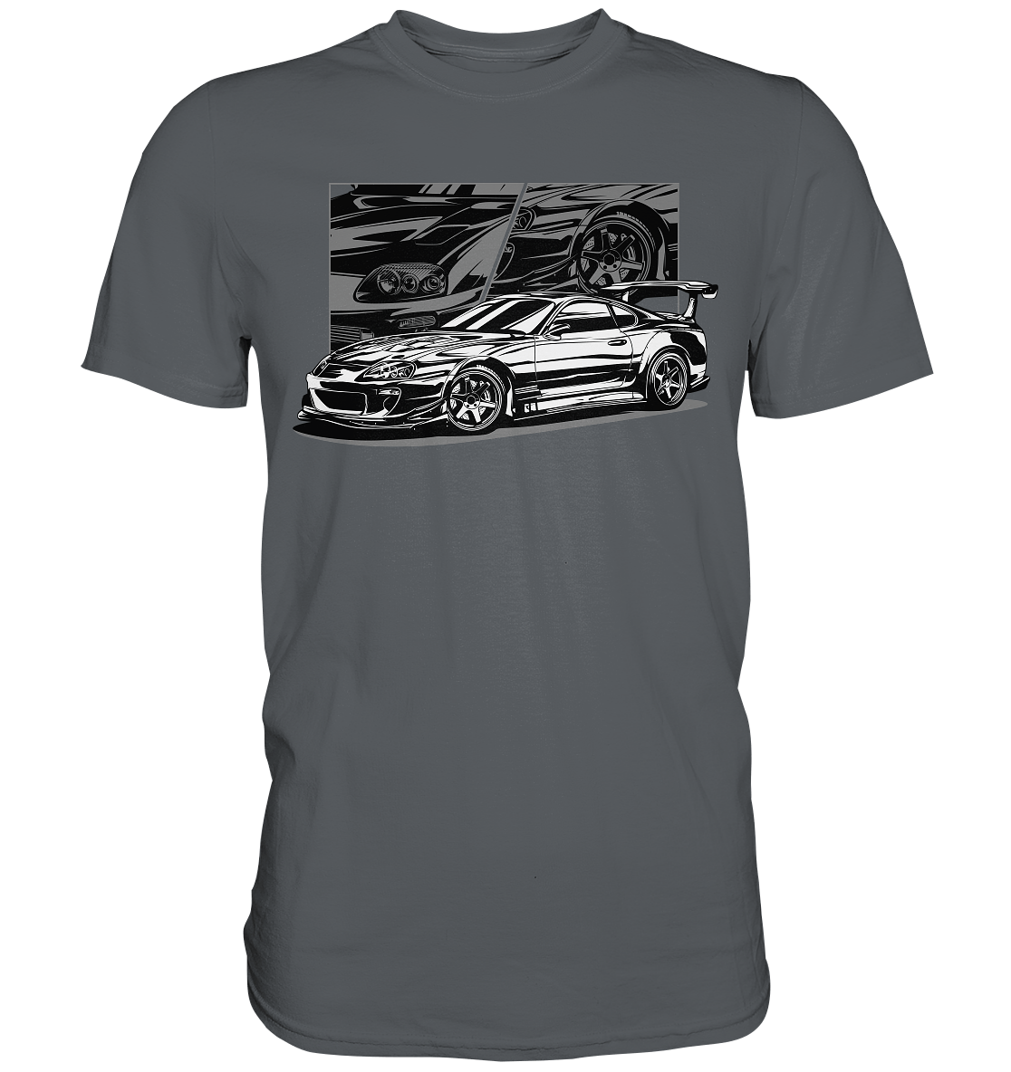 Black and White Supra MK4 - Premium Shirt - MotoMerch.de