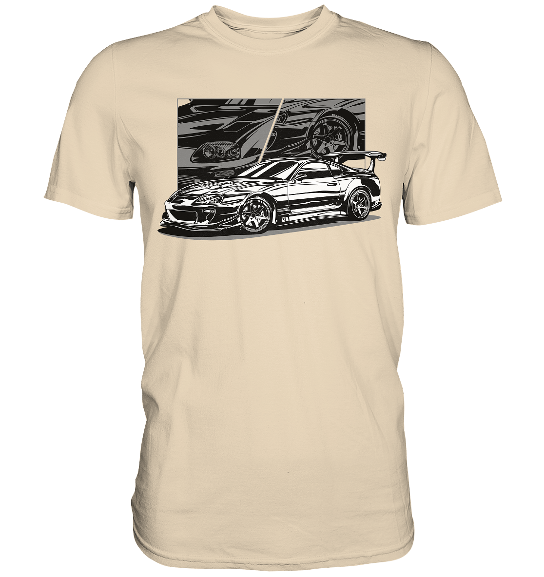 Black and White Supra MK4 - Premium Shirt - MotoMerch.de