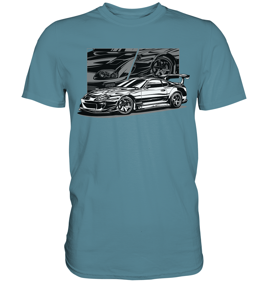 Black and White Supra MK4 - Premium Shirt - MotoMerch.de