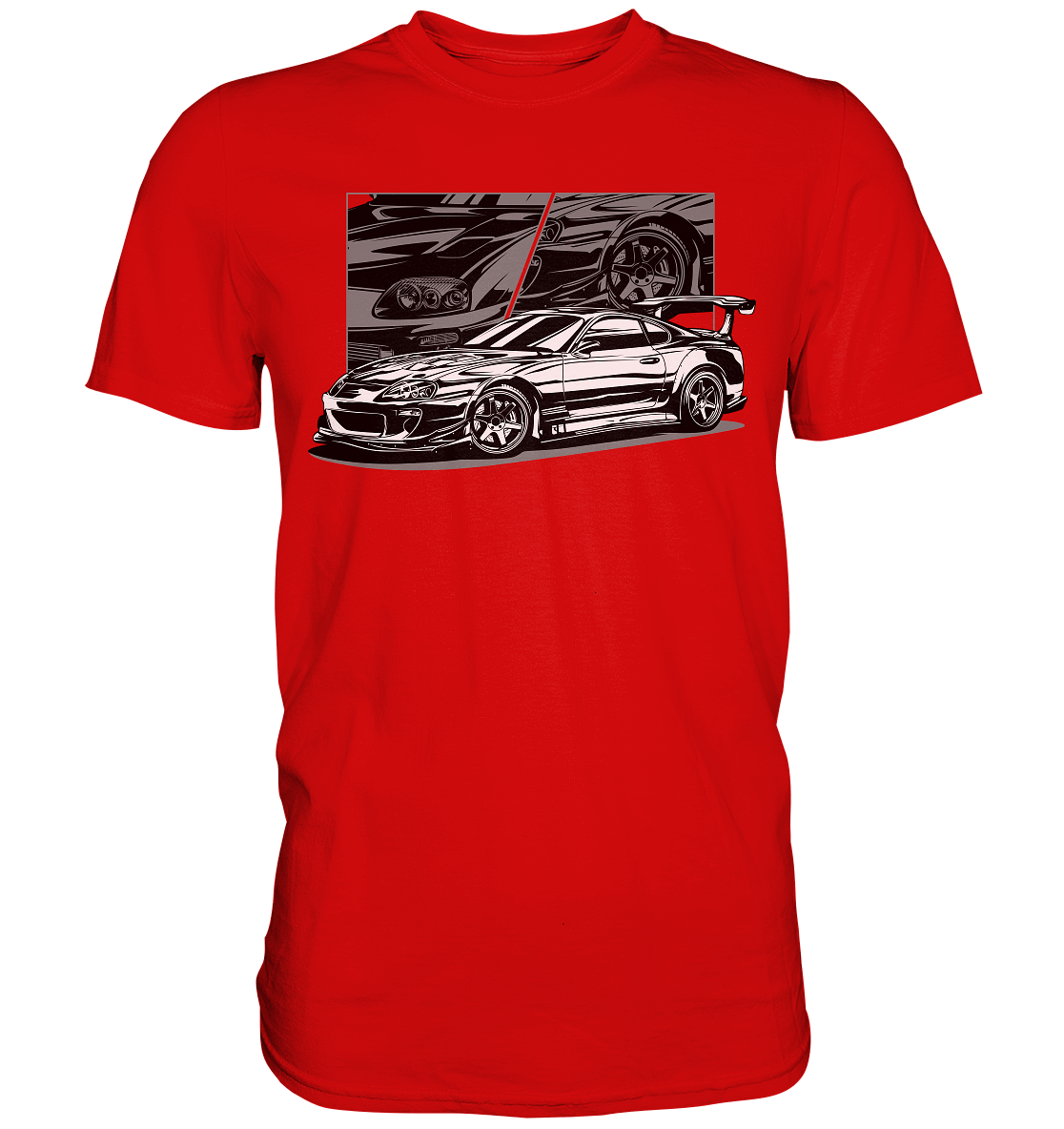 Black and White Supra MK4 - Premium Shirt - MotoMerch.de