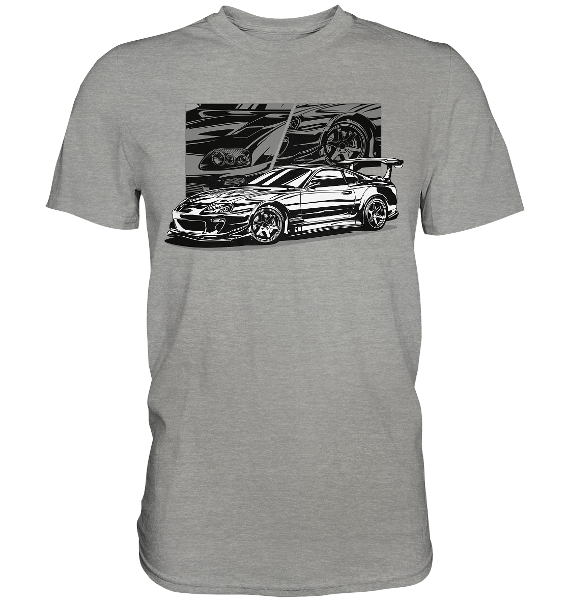 Black and White Supra MK4 - Premium Shirt - MotoMerch.de