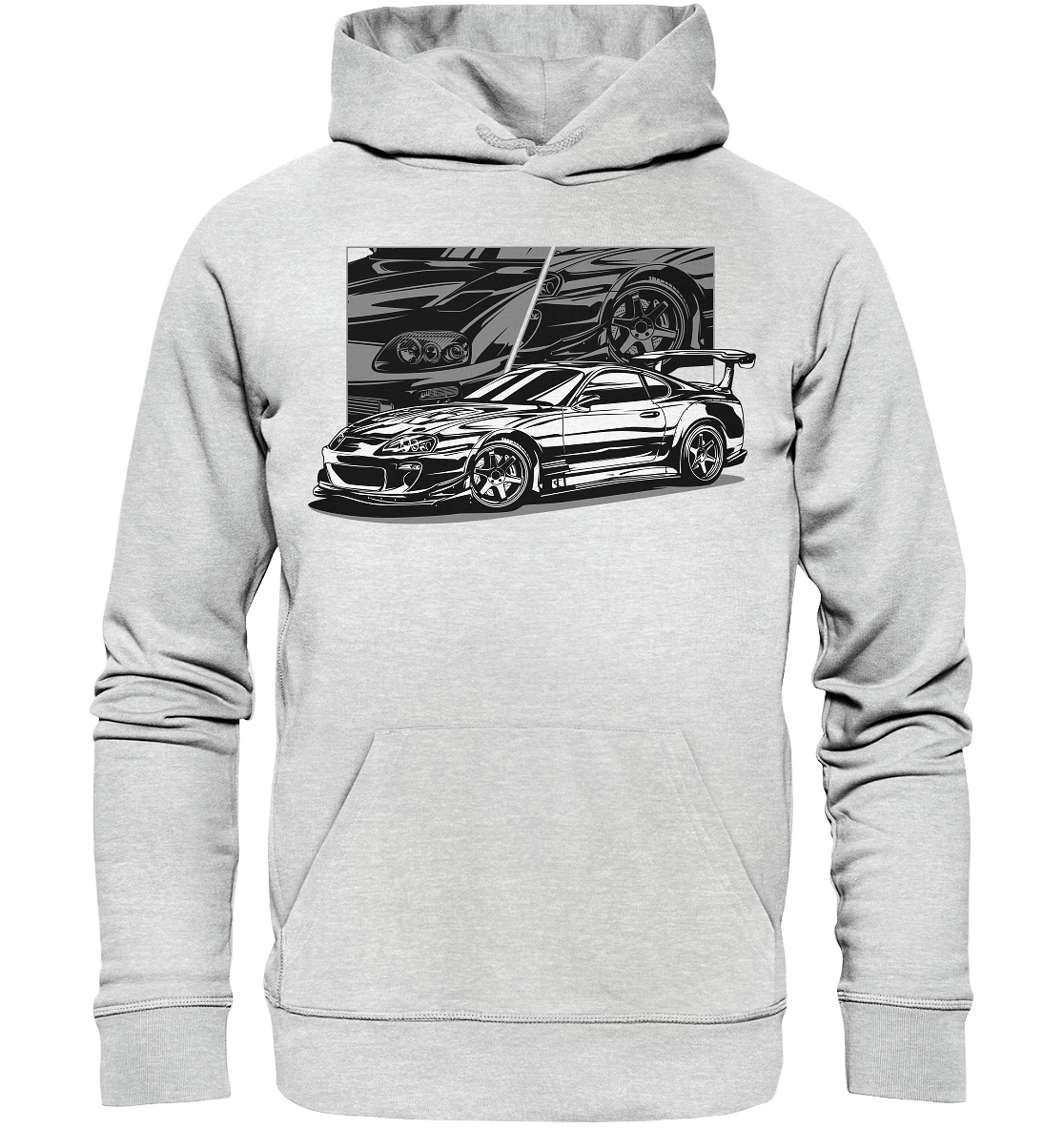 Black and White Supra MK4 - Premium Unisex Hoodie - MotoMerch.de