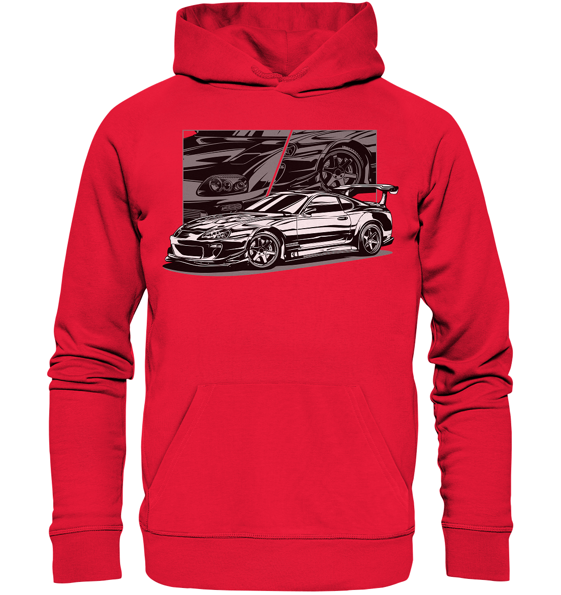 Black and White Supra MK4 - Premium Unisex Hoodie - MotoMerch.de