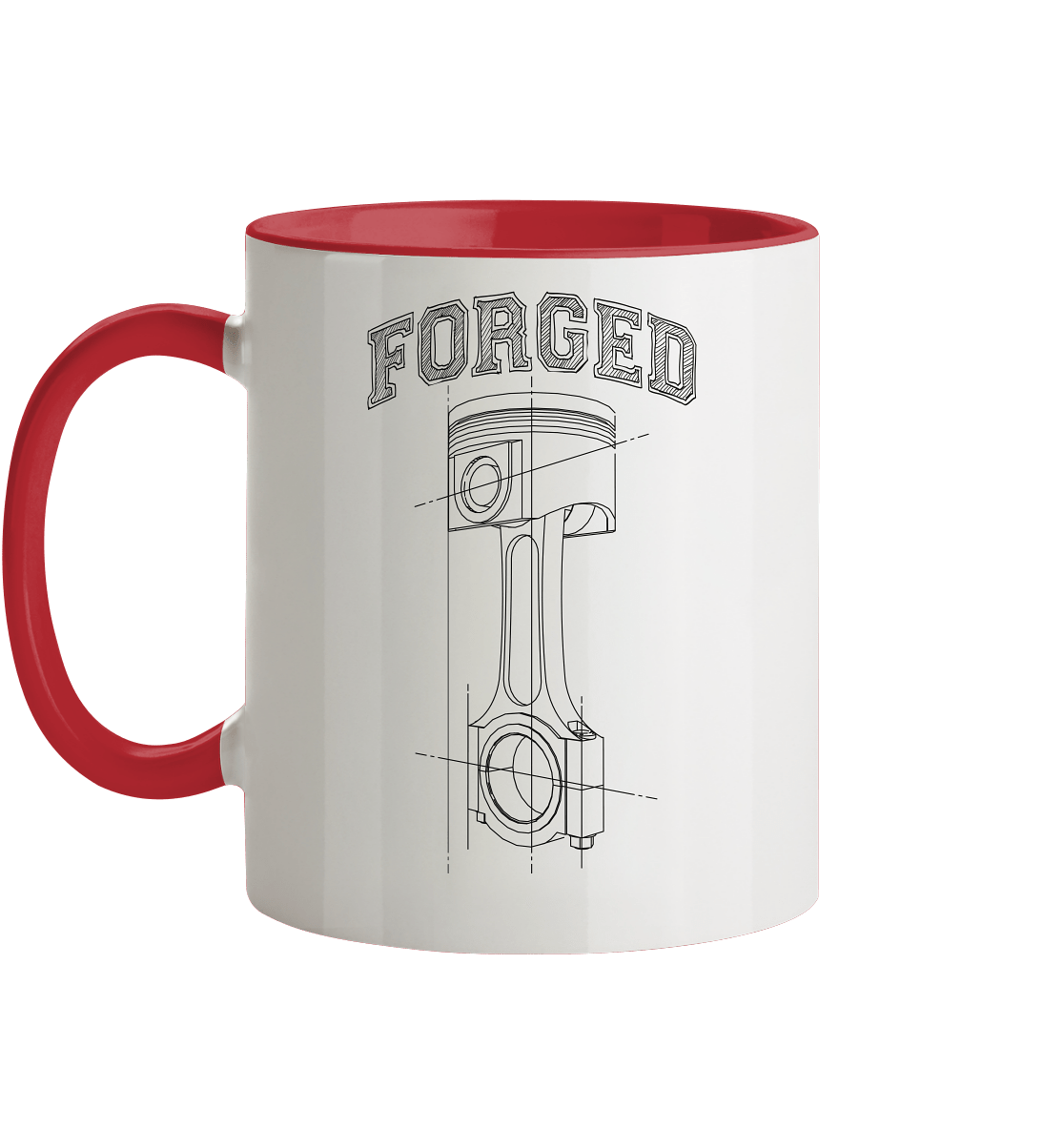 Kolben dunkel - Tasse zweifarbig - MotoMerch.de