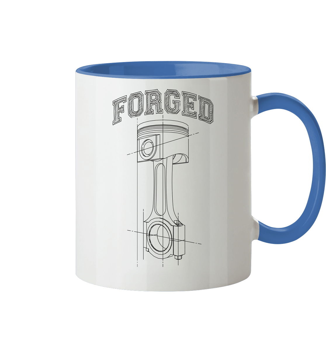 Kolben dunkel - Tasse zweifarbig - MotoMerch.de