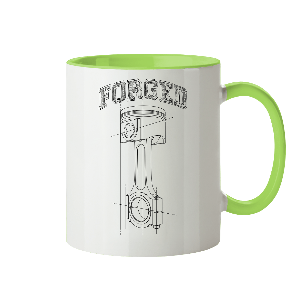 Kolben dunkel - Tasse zweifarbig - MotoMerch.de