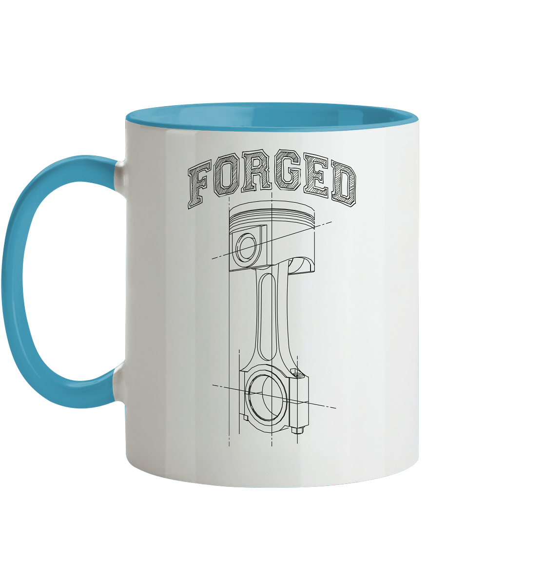 Kolben dunkel - Tasse zweifarbig - MotoMerch.de