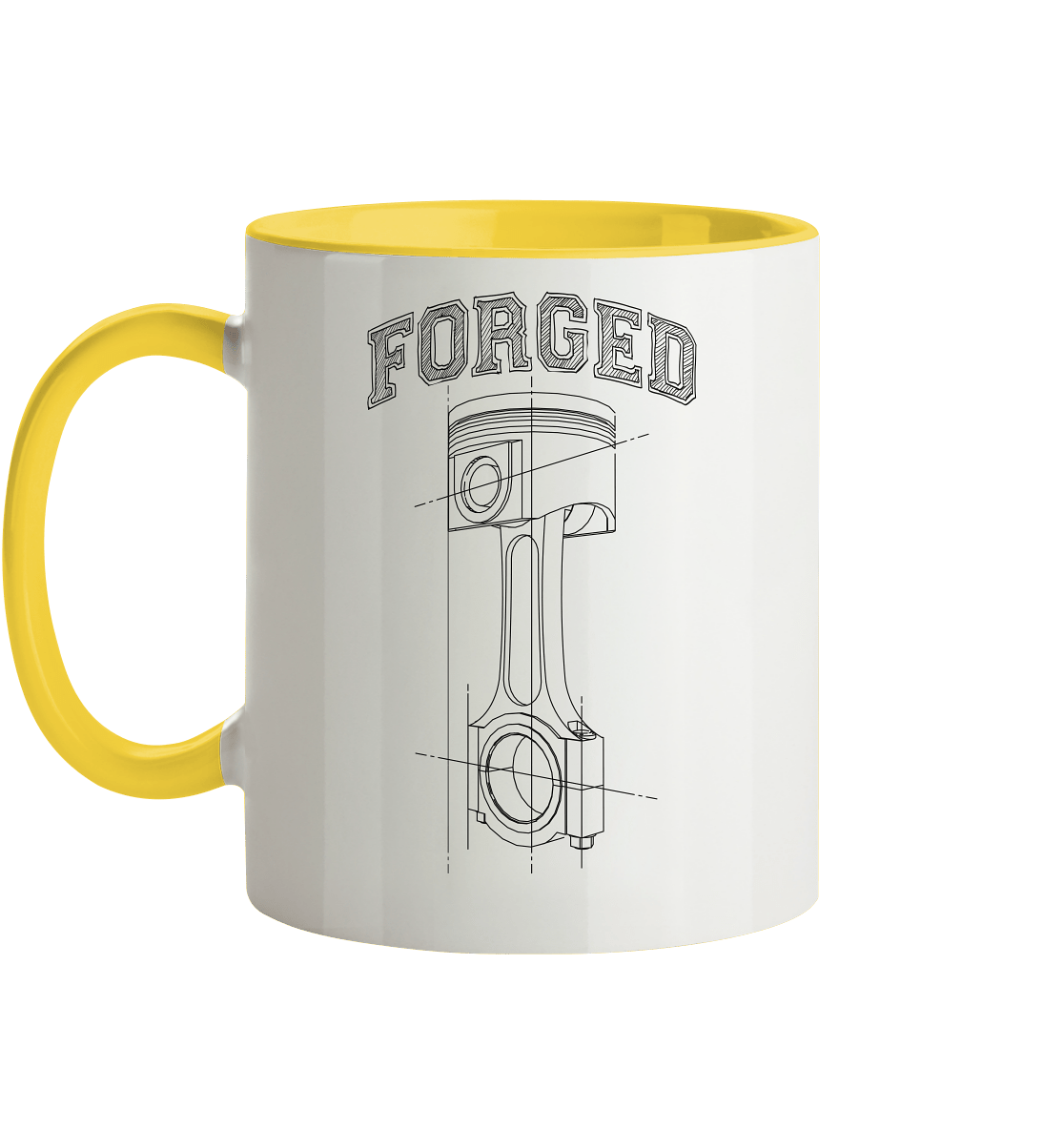 Kolben dunkel - Tasse zweifarbig - MotoMerch.de