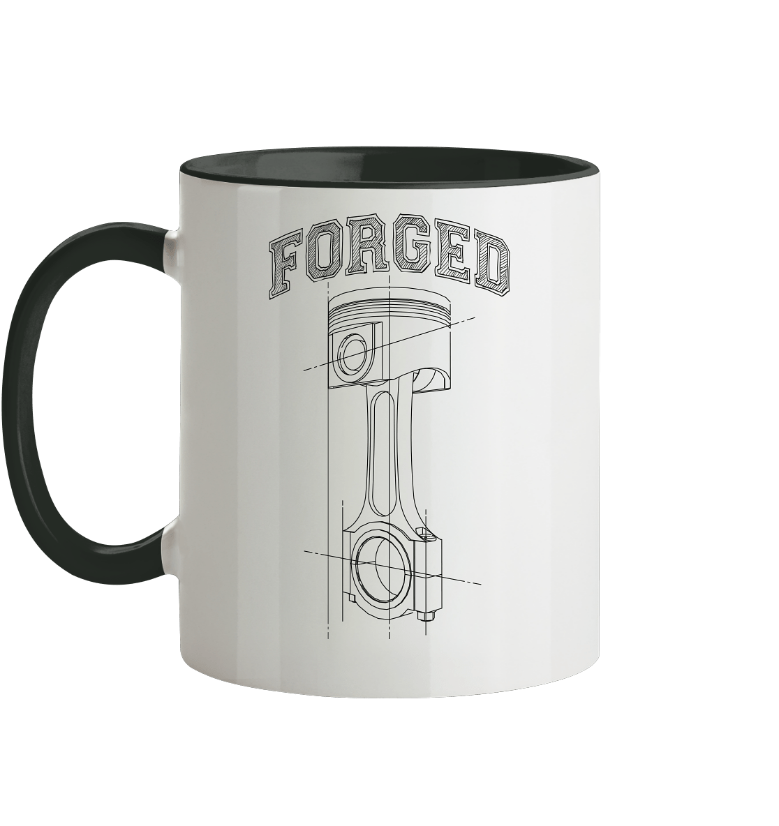 Kolben dunkel - Tasse zweifarbig - MotoMerch.de