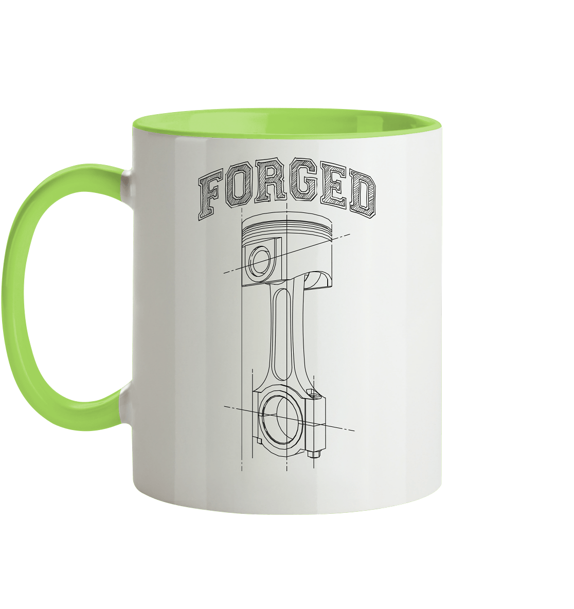 Kolben dunkel - Tasse zweifarbig - MotoMerch.de