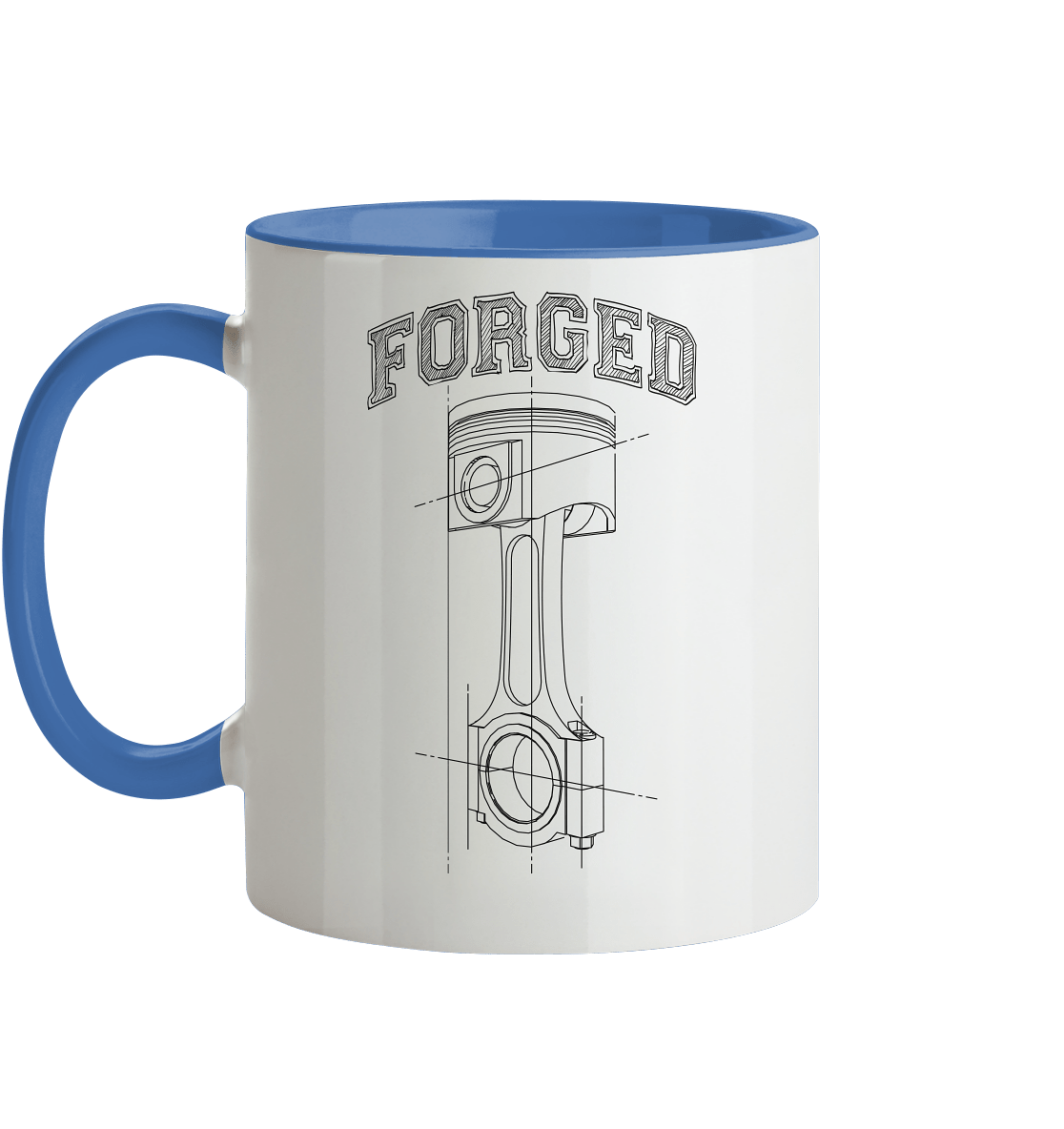 Kolben dunkel - Tasse zweifarbig - MotoMerch.de