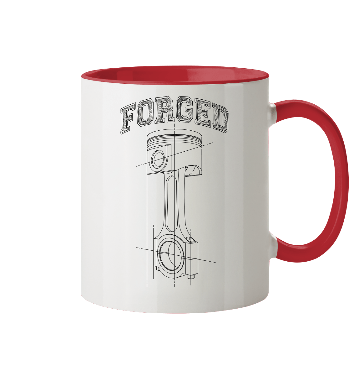 Kolben dunkel - Tasse zweifarbig - MotoMerch.de