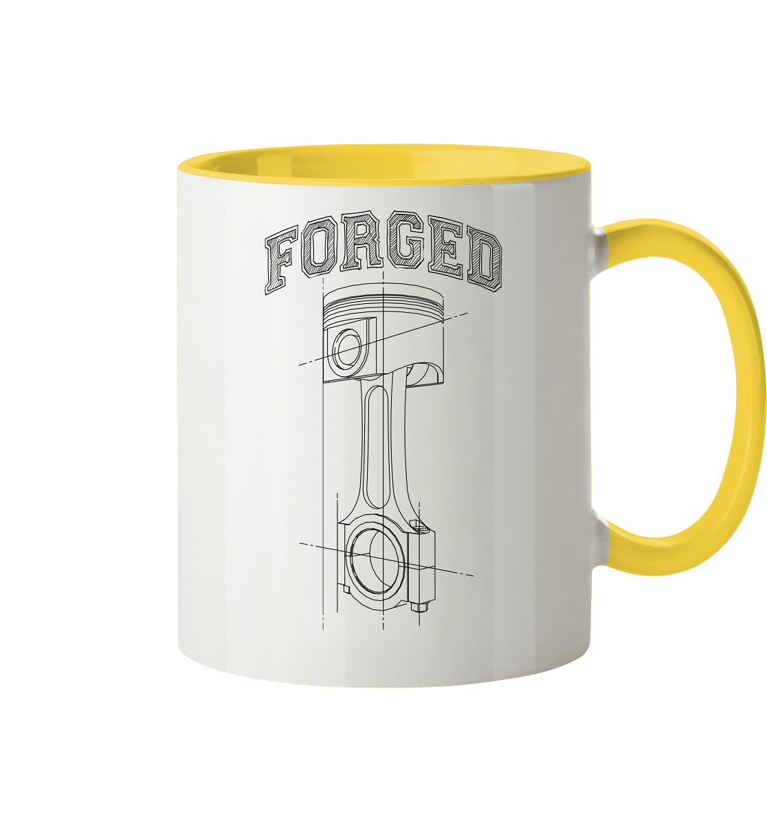 Kolben dunkel - Tasse zweifarbig - MotoMerch.de