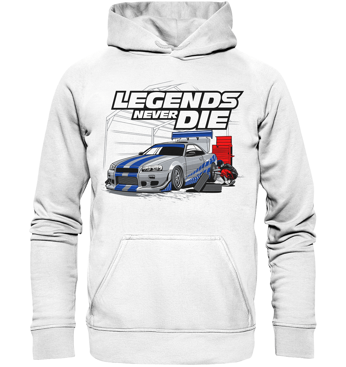 Legends never die R34 GT_R - Basic Unisex Hoodie - MotoMerch.de
