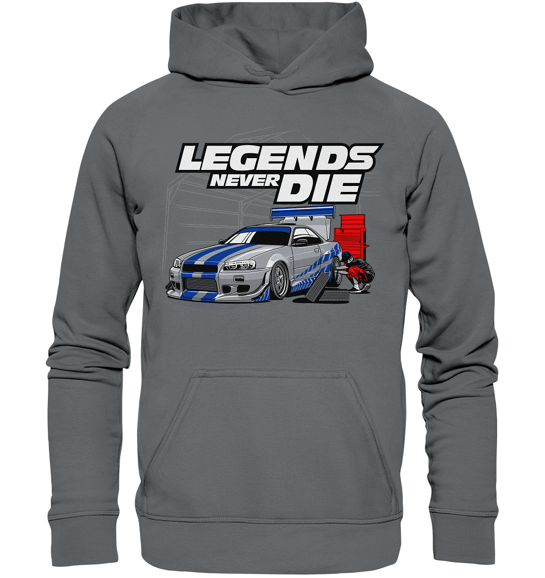 Legends never die R34 GT_R - Basic Unisex Hoodie - MotoMerch.de